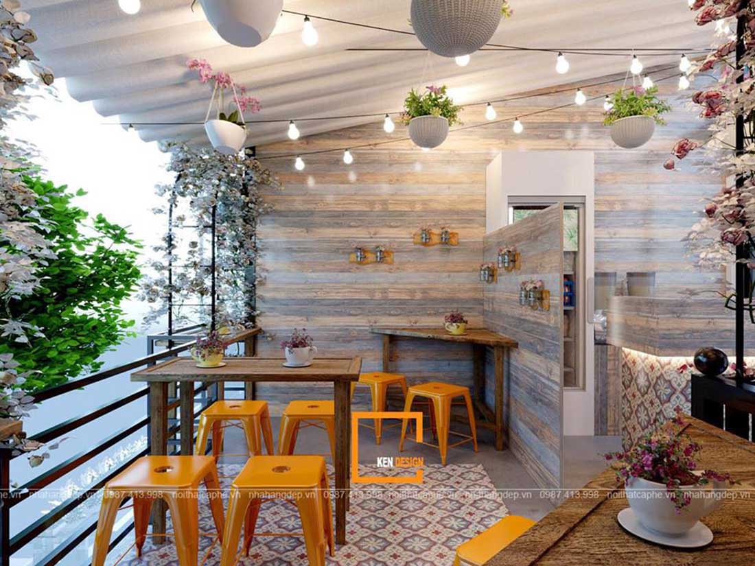 Thiết kế quán cà phê với kiến trúc mở